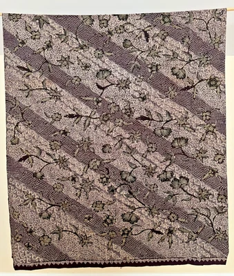 Tela Batik Madura Hecha a Mano de Indonesia TOTALMENTE NUEVA - Púrpura Profundo Negro Marrón Foto 1 de 3