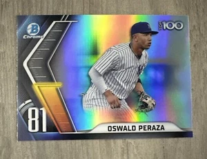 2022 Bowman OSWALD PERAZA Scouts Top 100 Prospects #BTP-81 New York Yankees - Picture 1 of 2