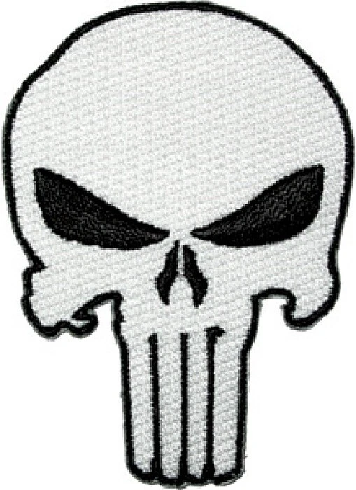 Parche bordado chaqueta grande con logotipo de calavera blanca The Punisher, NUEVO SIN USAR Foto 1 de 1