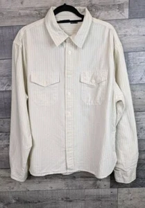 Urban Outfitters Standard Cloth Oxford Shirt Bradley Ivory Long Sleeve Stripe - Picture 1 of 17
