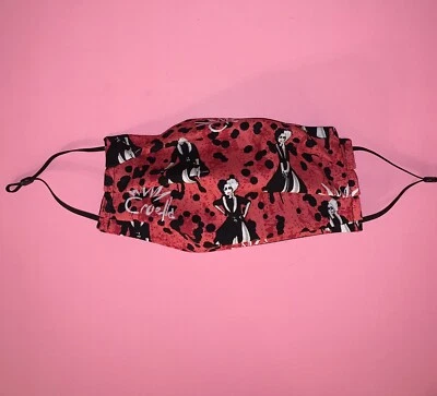 Cruella De vil DeVille FaceMask Disney Villains Fabric Cotton Facemask Adult - Image 1 of 3