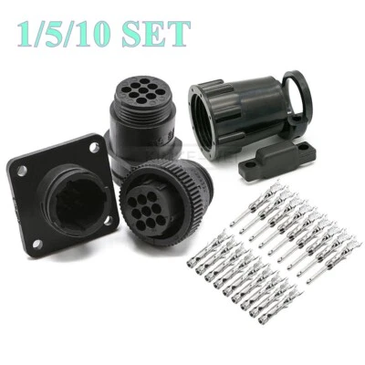 9 Pin/Way TE/AMP/TYCO CPC Series Circular Male Female Connector Plug Socket Kit - Image 1 of 4
