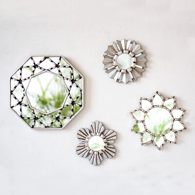 Peruvian decorative mirror sets 4 wall art home decor | Handmade Silver Mirrors - Image 1 of 4