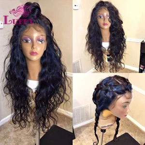 Pelucas frontales de encaje 13*6 pelucas onduladas prearrancadas cuero cabelludo falso peluca de cabello humano con cabello de bebé - Imagen 1 de 12