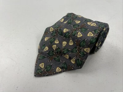 Corbata de cuello de seda floral gris amarillo y verde Valentino para hombre $295 Foto 1 de 4