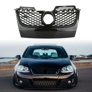 FOR VW GOLF MK5 GTI CARBON FIBRE BLACK HONEYCOMB MESH FRONT BUMPER CENTRE GRILLE - Picture 1 of 8