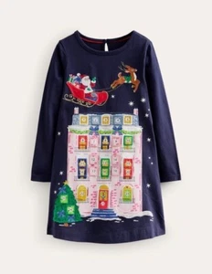 Mini Boden Advent Dress Blue Applique NWT New 6-7 - Picture 1 of 11