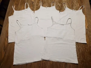 SO Girls Camisoles Undershirts White Camis Size 8 Lot Of 5 Tank Tops Very Soft - Picture 1 of 9
