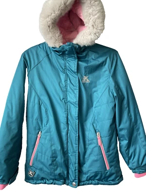 NIÑAS ZEROXPOSUR Abrigo de Invierno Grande 14/16 Capucha Puffer Azul y Rosa Foto 1 de 4