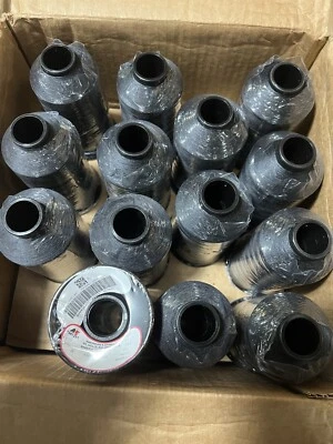 Black Embroidery Thread 8Oz Made in USA by A&E T30 Nylon Bulk PK  10-Spools - Image 1 of 2