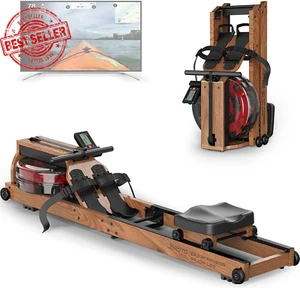 JOROTO Water Rowing Machine for Home Use, Oak Wood Foldable Rower Machine 330lbs - Picture 1 of 12