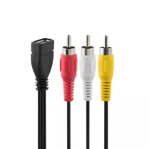 USB to RCA Cable 5FT USB 2.0 Female to 3 RCA Male Phono AV Cable Lead PC TV A... - Picture 1 of 6