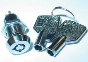 Schlüsselschalter EIN/EIN, Umschalter, 2-polig 12mm, 250V/0,5A, 12mm, S55S - Bild 1 von 2