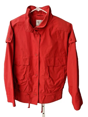 Chaqueta Mulberry Street para mujer talla mediana botón delantero hombreras cordón cintura Foto 1 de 4