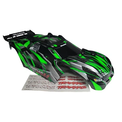 Fits Traxxas Rustler Ultimate 4X4 VXL Green Painted Body Factory ClipLess Decals - Image 1 of 4