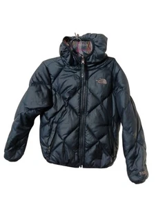 The North Face 550 Youth Girls Reversible Down Moondoggy Jacket S 7/8 - Picture 1 of 18