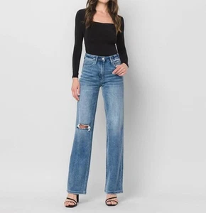 Vervet By Flying Monkey 90's vintage super high rise flare jeans size 28 - Picture 1 of 5