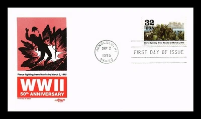 DR JIM STAMPS US COVER WWII FIERCE FIGHTING FREES MANILA 50TH ANNIVERSARY FDC - Image 1 of 2