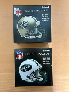 Lote de 2 rompecabezas de casco Riddell NFL fútbol americano New Orleans Saints y New York Jets - Imagen 1 de 1