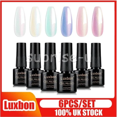 Luxbon 6PCS/SET Gel Nail Polish Set uv led Soak Off Art Manicure Kit Pearl V