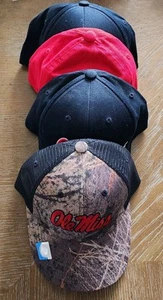 Lot of 4 Ole Miss Baseball Caps – Rebels NCAA Hats New – Adjustable - Picture 1 of 7