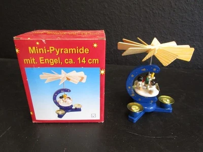 Mini Weihnachts-Pyramide 14 cm Holz Weihnachtsdeko Weihnachten Deko F007 - Bild 1 von 4