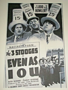 The 3 Stooges in Even As I O U IOU Movie Photo Print 1942 Short Subject - Picture 1 of 3