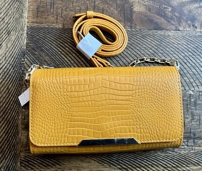 Cartera clutch Casa Blanca Mercado Negro cocodrilo amarillo citrino Foto 1 de 4