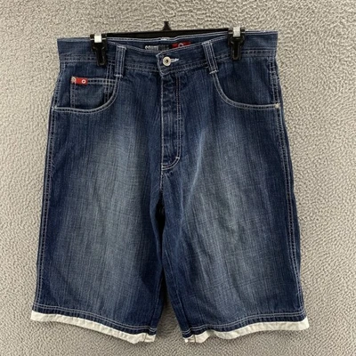 Pantalones Cortos DE COLECCIÓN Southpole Hombres 34 Azul Pantalones Cortos Rojo Pestaña Sueltos Y2K Ropa de Calle Foto 1 de 4