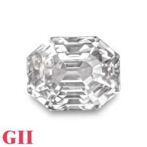 GII Certified CEYLON Colorless/White Sapphire 5.59 Ct. Natural Untreated OCTAGON - Picture 1 of 5