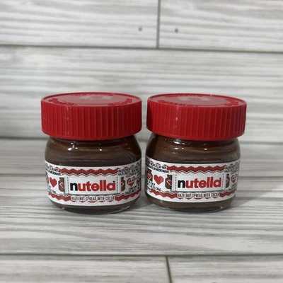 2 tarros de vidrio Nutella MINI 1,05 oz (30 g) tapa roja hechos en Italia Foto 1 de 4