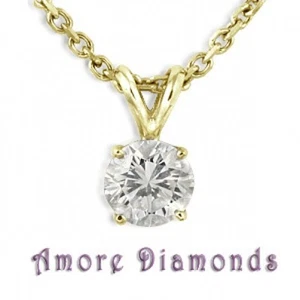 0.52 ct G SI1 round natural genuine non enhanced diamond solitaire pendant 18k - Picture 1 of 1