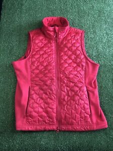 LL Bean Women's Medium Vest Jacket Quilted Thinsulate Zip Up Red OHMS9