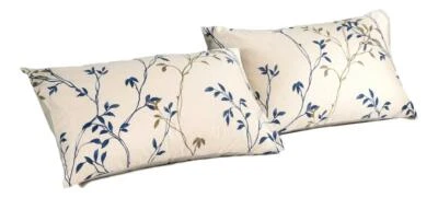 Funda de Almohada Tache Popelina Algodón Elegante Hoja Vid Crema Beige Tostado Azul Foto 1 de 4