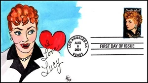Scott 3523 34 Cents Lucille Ball Melissa Fox Hand Painted FDC 4 Of 8 - Picture 1 of 2