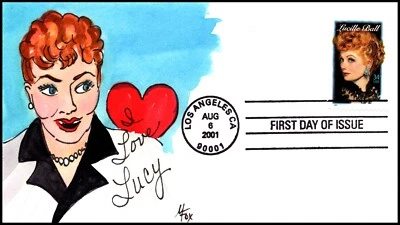 Scott 3523 34 Cents Lucille Ball Melissa Fox Hand Painted FDC 4 Of 8 - Image 1 of 2