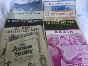 8 Vintage Pieces of Sheet Music from 1940’s Movies: Trolly Song, Lavender Blue+ - Picture 1 of 12