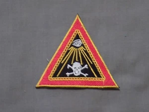 Masonic 3" Patch Triangular Iron Sew On Skull Crossbones All Seeing Eye  NEW! - Picture 1 of 1