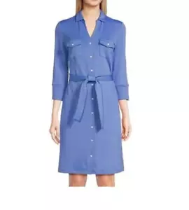 J. McLaughlin Brynn Shirt Dress Denim Blue Size Medium NWT $238 - Picture 1 of 9