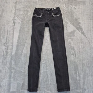 MISS ME Jeans Womens 16 Black Rhinestone Bling Low Rise Boot Cut Denim a - Picture 1 of 9