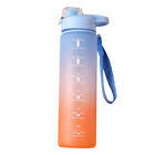 Sport-Trinkflasche, 1 Liter, Wasserflasche mit Strohhalm, ungiftig, auslauf