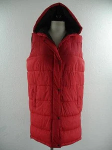 NWT Women's L 12-14 Swiss Tech Hooded Tunic Water Resistant Red Puffer Vest Long - Picture 1 of 24