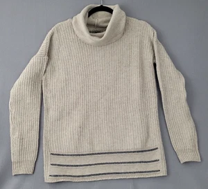 Suéter Para Mujer - PRANA - Túnica Lazo Embudo Acanalado Cuello Alto Beige - Talla Pequeña - Imagen 1 de 5