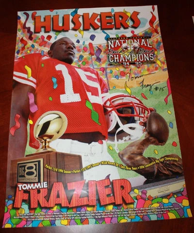 1995 NEBRASKA CORNHUSKERS HUSKER FOOTBALL POSTER NEW TOMMIE FRAZIER 18"X24" Cover