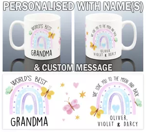 TAZA ABUELA niñera regalo de cumpleaños Nanna niñera copa arco iris Nana abuela Navidad - Imagen 1 de 4