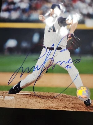 Foto a color autografiada de béisbol de Andy Benes Diamondback MLB + boleto de firma Foto 1 de 4