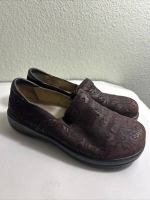 Zueco floral profesional de cuero marrón Alegria KEL-433 Keli EE. UU. 8 / 8,5 EUR 39 Foto 1 de 4