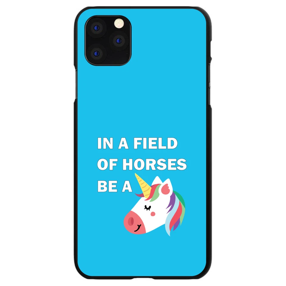 Hard Case Cover for iPhone / Samsung Galaxy Field of Horses Be Unicorn Blue - Image 1 of 1