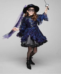 NWT CHASING FIREFLIES GIRLS SIZE 8 MIDNIGHT BANDIDA ZORRO COSTUME/HAT/CAPE/MASK - Picture 1 of 7