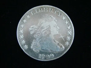Dólar de plata busto drapeado 1799 muy bueno + detalles limpios y arañazos 20619 - Imagen 1 de 2